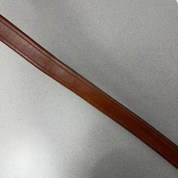 BOSCA Belt Mens Size 36 Brown Leather Dress Silver Buckle Preppy Classic 1 3/8in - Picture 3 of 6